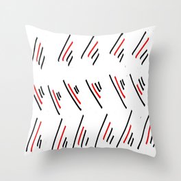 red Strips Throw Pillow