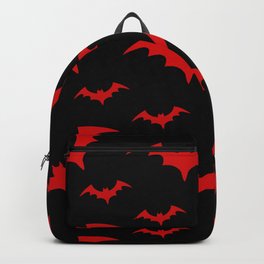 Halloween Bats Black & Red Backpack