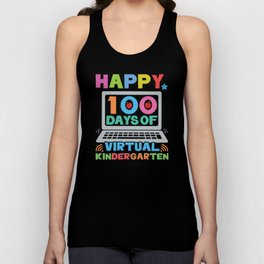 Days Of School Happy 100th Day 100 Virtual Online Unisex Tank Top