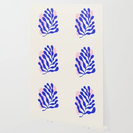 Blue Matisse Ferns Wallpaper