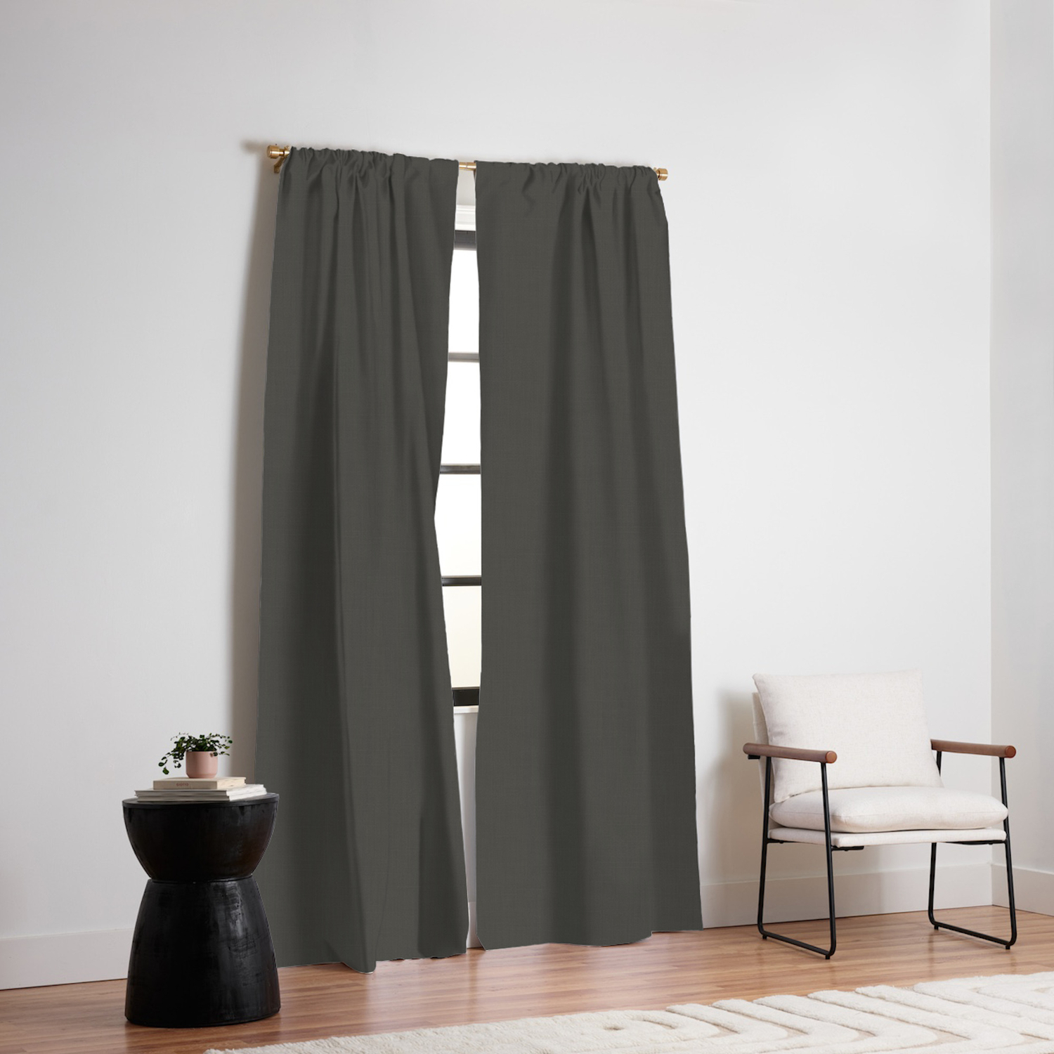 Solid Color Pantone Beluga 19 0405 Dark Gray Brown Blackout Curtain By Simplysolids Society6