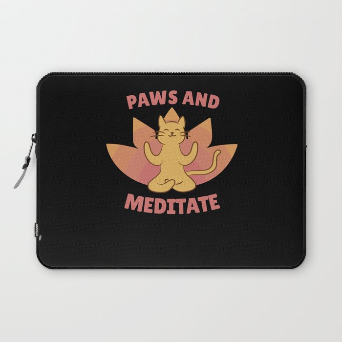 Cat Yoga Cute Cats Paws And Meditate Laptop Sleeve