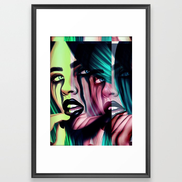 Dark Thoughts - Colorful Framed Art Print