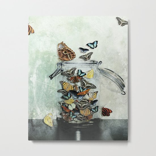 Butterfly Jar Metal Print