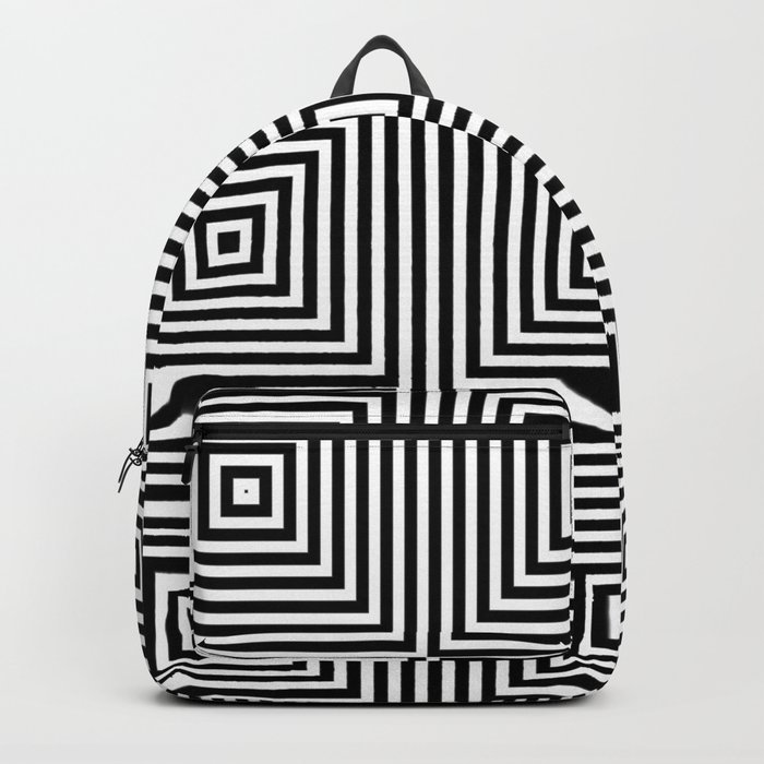 Black and white striped backpack clearance