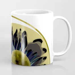 Grecian Sunflower in Gold Deco Coffee Mug | Greek, Sun, Grecian, Artdeco, Black, Moon, Roman, Negativespace, Luna, Graphicdesign 