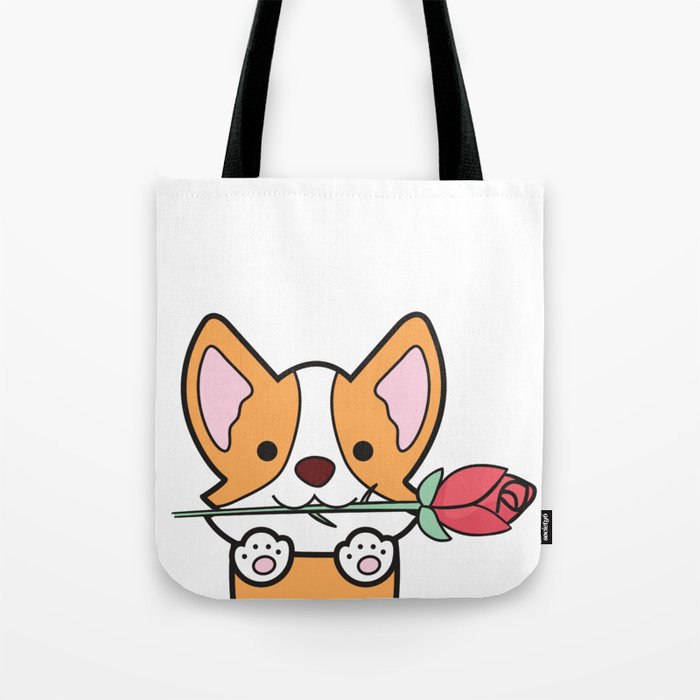 Valentine's Day Corgi Tote Bag