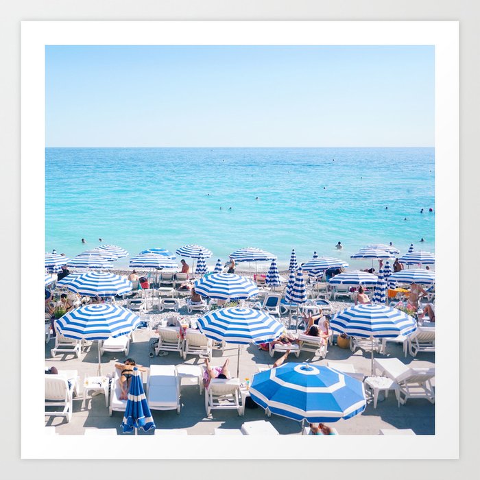 Umbrellas On The French Riviera Nice Art Print By Aglobetrot Society6 Umbrellas On The French Riviera Nice Art Print