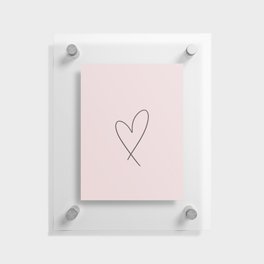 Minimal Line Love Heart Valentines Day Floating Acrylic Print