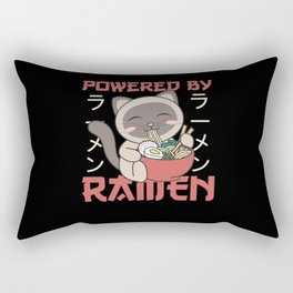 Powered By Ramen Cute Cat Eats Ramen Siamese Cat Rectangular Pillow