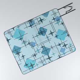 MidCentury Modern Pattern Blue Picnic Blanket