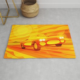 Vintage Roadster Sports Car Rug