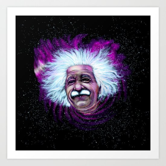 Albert Einstein Nebula Art Print