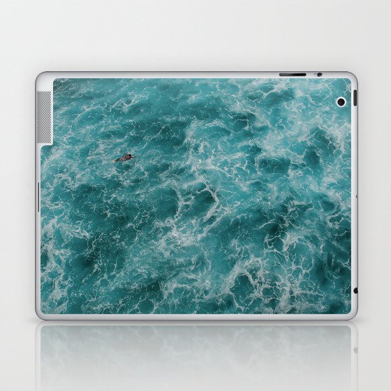 Surfer Paddling Out In The Water Laptop & iPad Skin