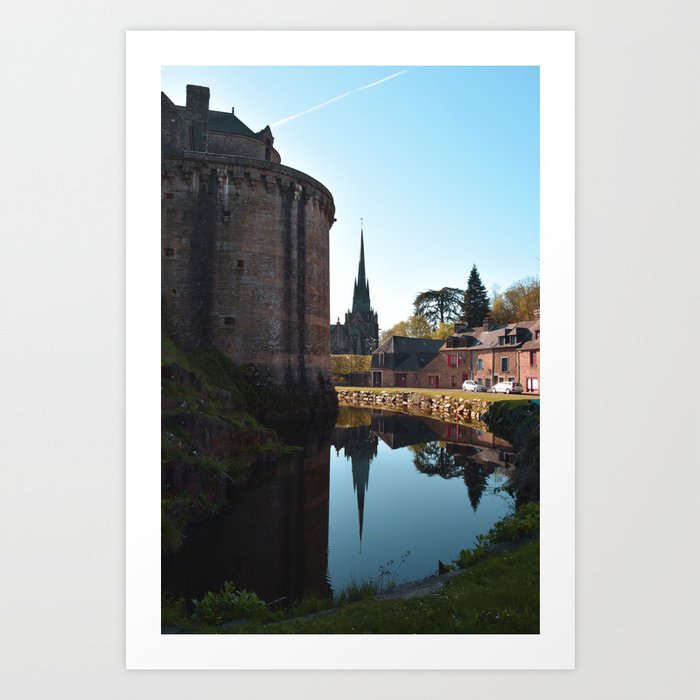Morning pause Art Print | Photography, Fougeres, Brittany, Bretagne, France, Landscape, Reflection, Water-reflect, Morning, Morning-light