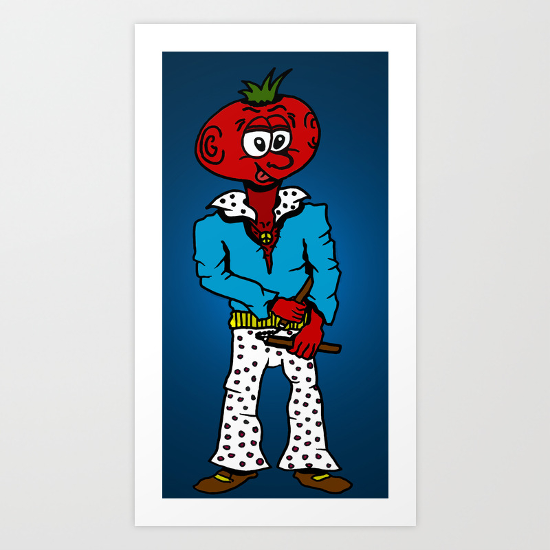 Super Disco Ninja Tomato Man Art Print by Adam Metzner | Society6