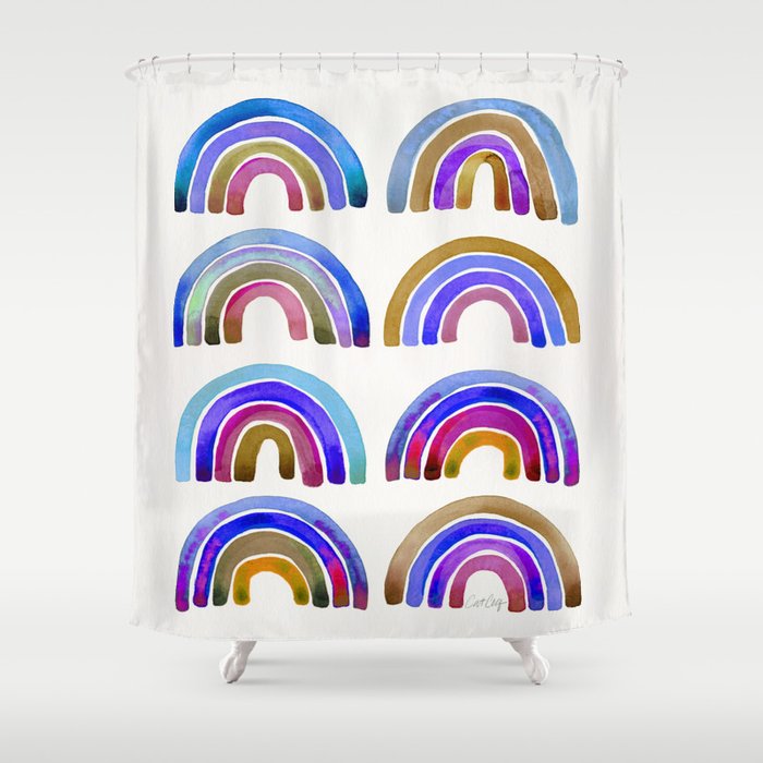 Rainbow Watercolor – Indigo Shower Curtain