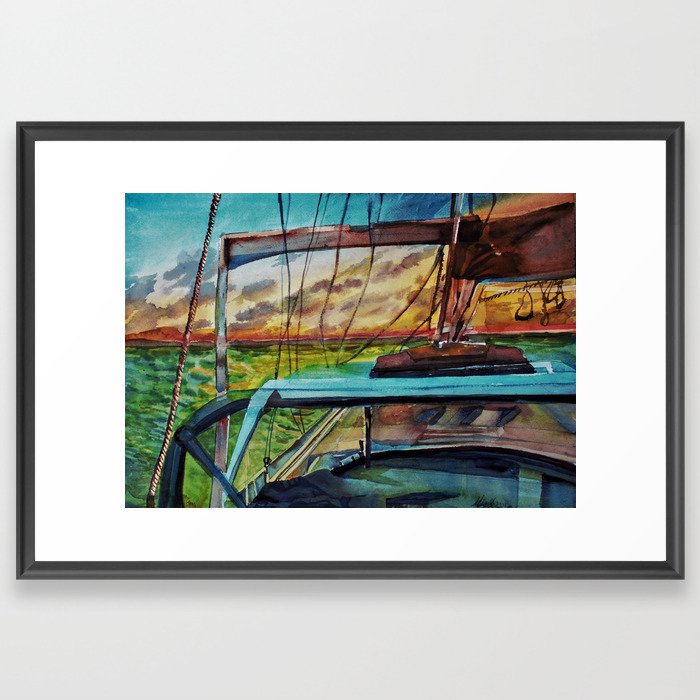 Sailing into the Sun Framed Art Print