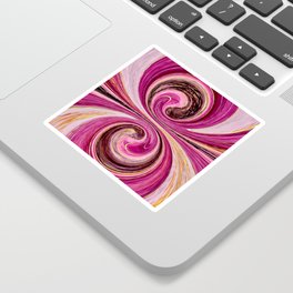 Spiral Swirl Abstract Pink Gold Art Sticker