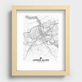 Lower Allen, Pennsylvania, United States - Light City Map Recessed Framed Print