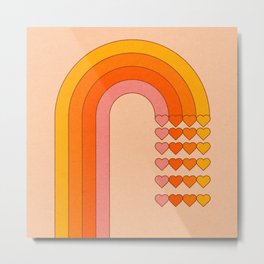 Sweetheart Rainbow Metal Print | 70Srainbow, Curated, Pinkrainbow, 80Srainbow, Rainbowhearts, Pinkhearts, Valentine, Retrorainbow, Retrovalentine, Graphicdesign 