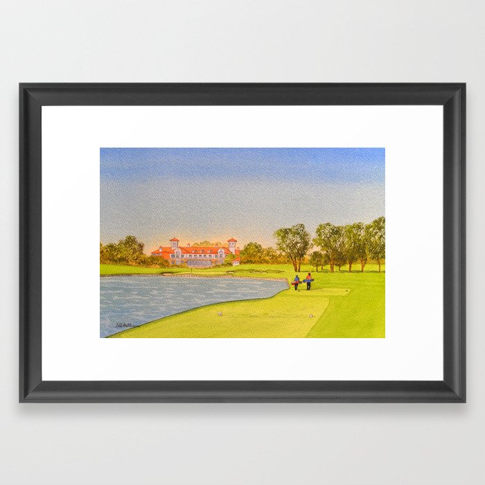 TPC Sawgrass Golf Course 18th Hole And Clubhouse Framed Art Print by billholkham | Society6