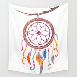 Watercolor boho dreamcatcher Wall Tapestry