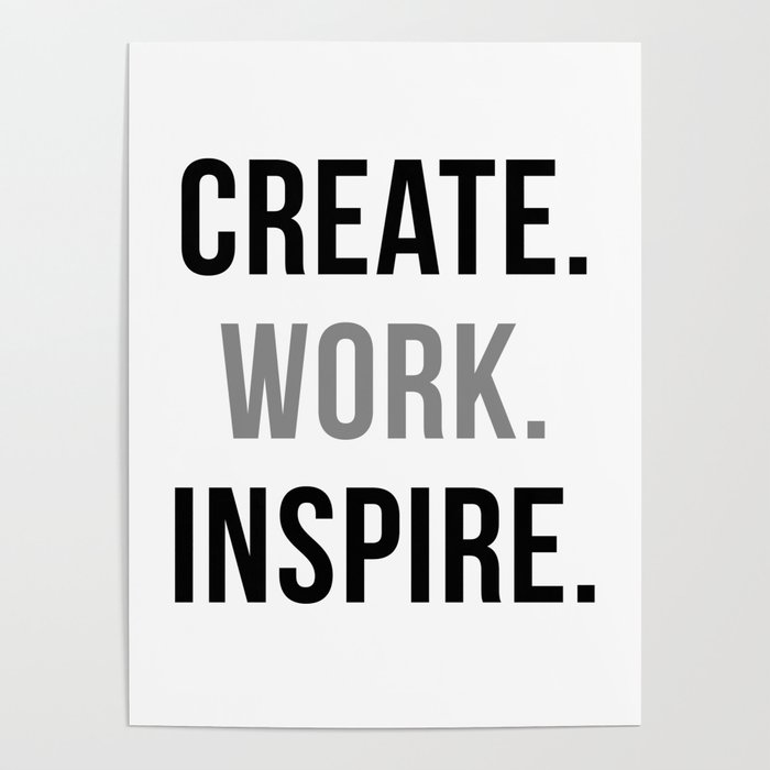 Create Work Inspire, Office Decor, Office Wall Art, Office Art, Office