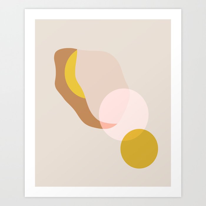 Overlapped Moon and Abstract Motif Art Print