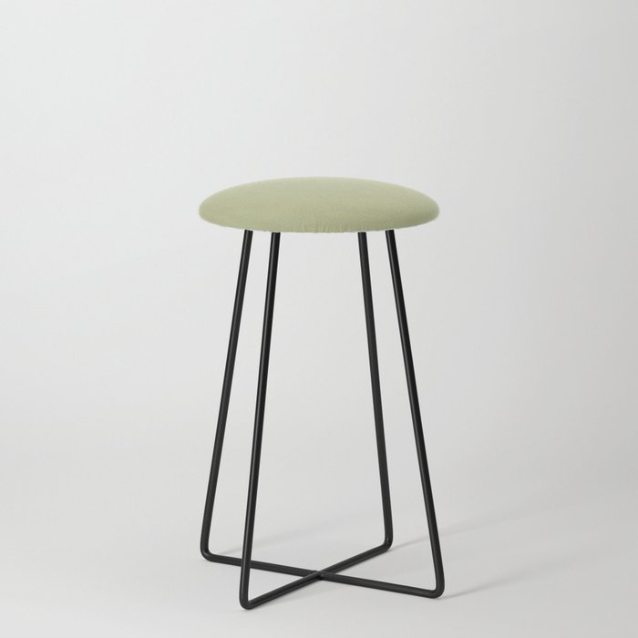 Pastel Green Solid Color Hue Shade - Patternless Counter Stool