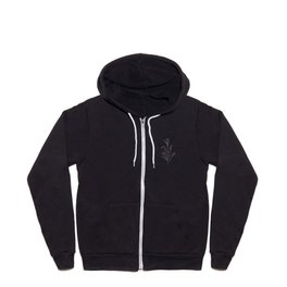 Black and white plant illustration - Sid Zip Hoodie