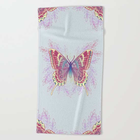 Beautiful Colorful Butterfly Design Beach Towel