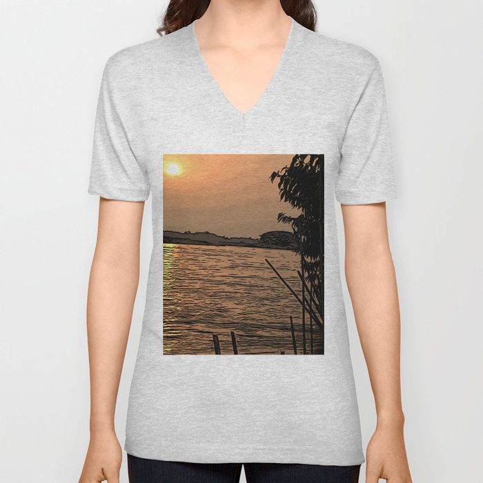 A Sunset in Bangladesh V Neck T Shirt