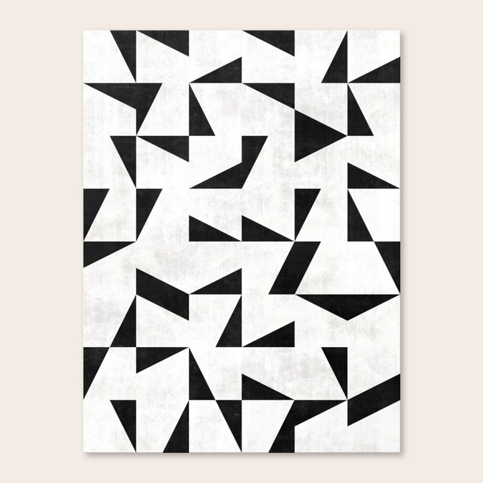 MidCentury Modern Pattern No.11 Black and White Conrete Canvas Print