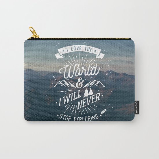 Inspirational Quote and Blue Mountains II Carry-All Pouch