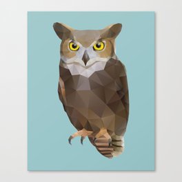 Great Horned Owl Polygon Art Canvas Print