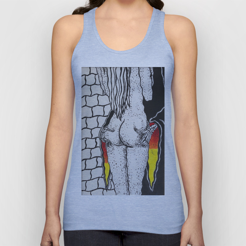 Trippy Grim Reaper Acrylic Painting On Canvas Unisex Tank Top By