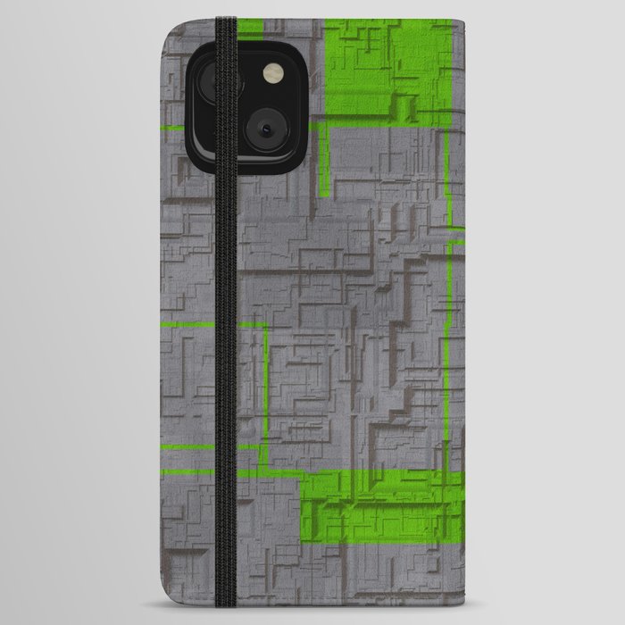 Abstract grey square iPhone Wallet Case