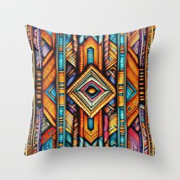 Aztec Tribal Pattern Throw Pillow