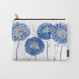 four blue dandelions watercolor Carry-All Pouch