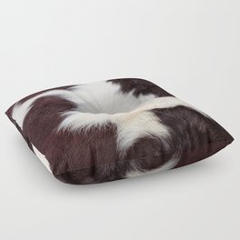 Brown and White Cowhide, Cow Skin Pattern, Farmhouse Decor Floor Pillow