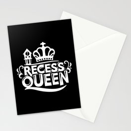 Recess Queen Funny Cute Kids Slogan Stationery Card