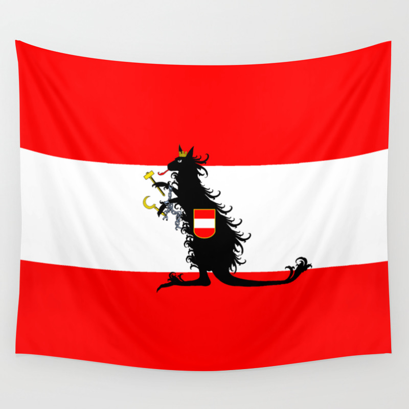 Australia Kangaroo On Austrian Flag Wall Tapestry By Downbubble Society6
