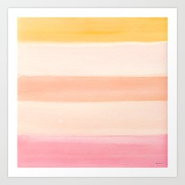 Peach Watercolor Sunrise Art Print