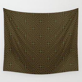 Art Deco Circle Pattern In Teal and Dark Green Wall Tapestry