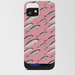Narwhal Whales - Narwhal Whale Pattern Watercolor Illustration Pink iPhone Card Case