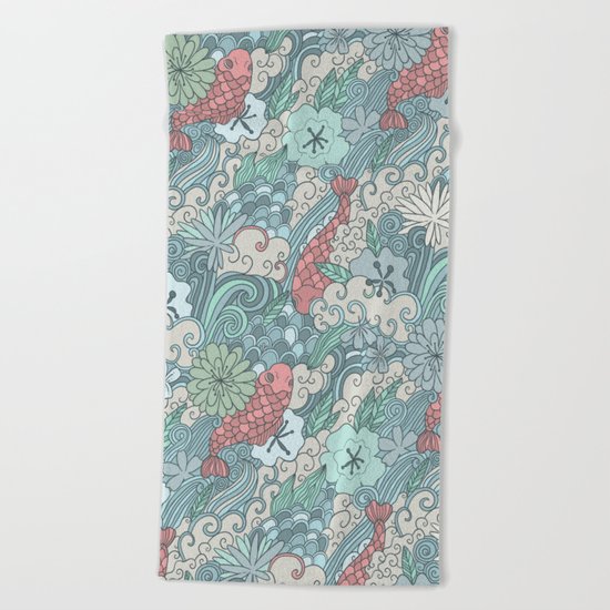 Japanese garden Beach Towel