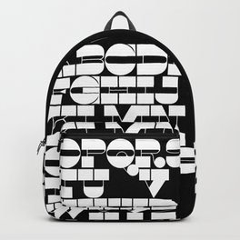 Alphabet Black & White Backpack | Black and White, White, Alphabet, Typographicdesign, Tipografia, Letras, Black, Abecedario, Typographic, Minimalist 