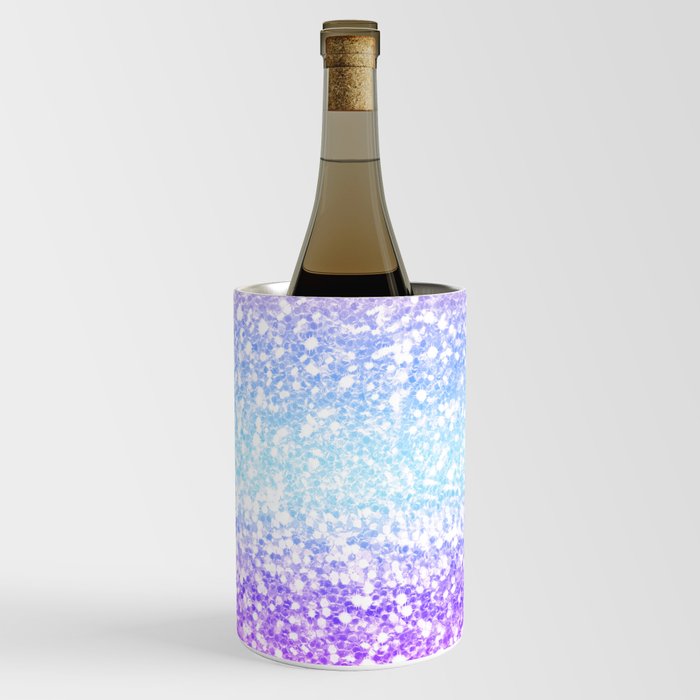 Faux Glitter Pastel Rainbow Gradient Wine Chiller by Rose Gold Society6