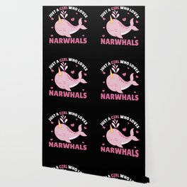 Just A Girl Who Loves Narwhals Ocean Unicorn Wallpaper